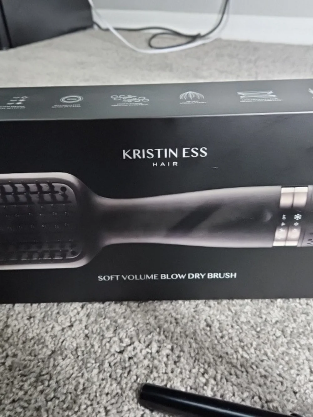 Kristin Ess Men’s Soft Volume Blow Dry Brush - Black